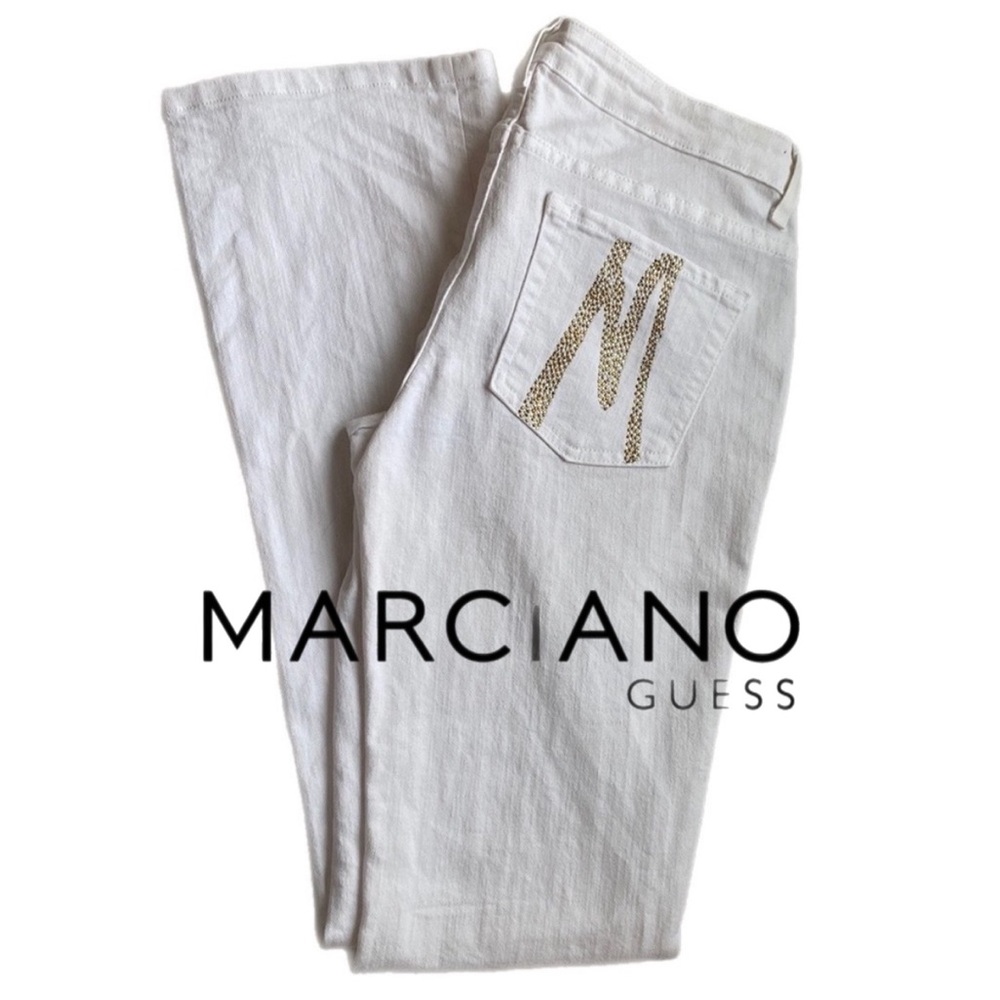 Vintage Stranger Things Eleven Core White MARCIANO Jeans Low-Rise Flare Size 28